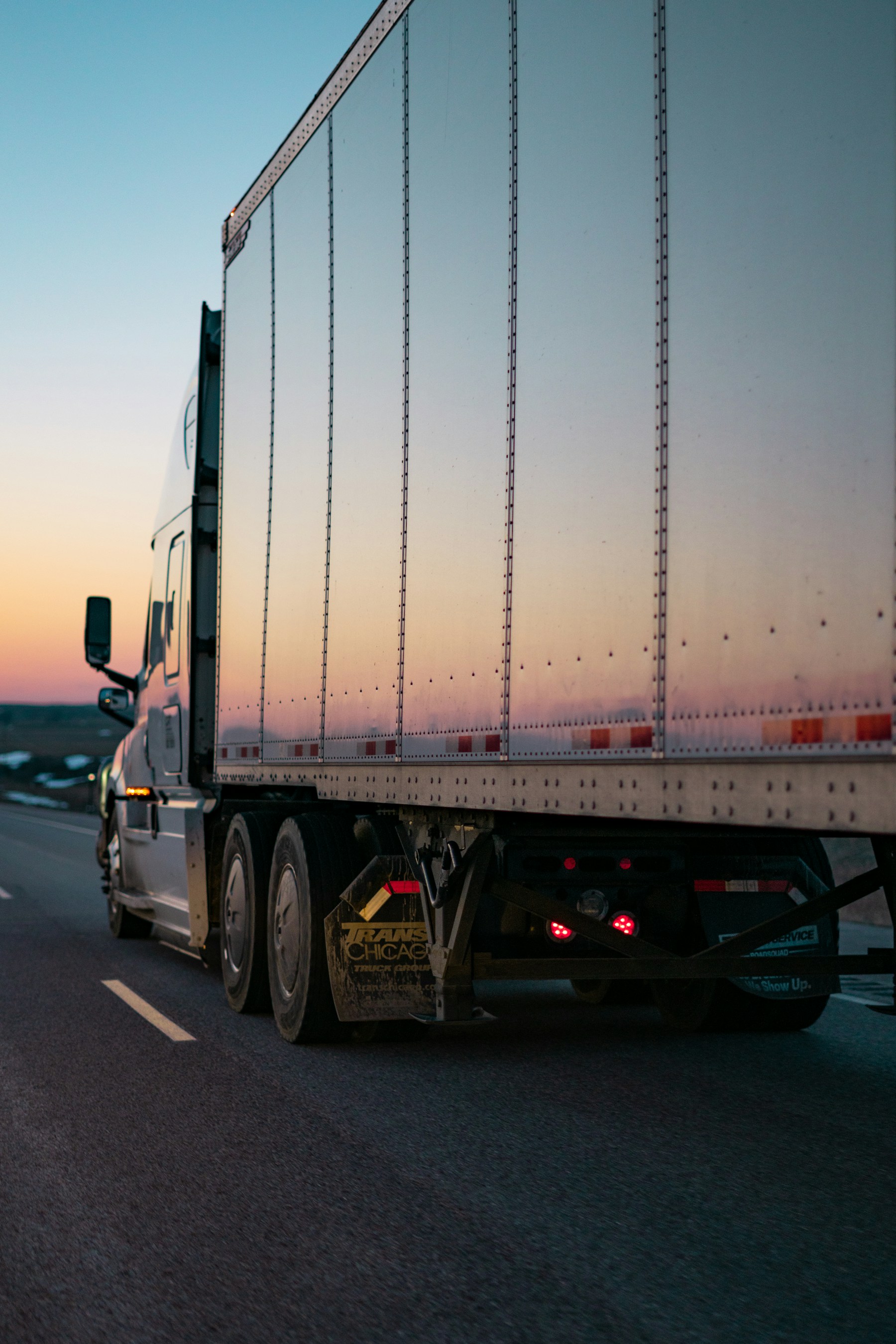Semi-truck on the road in Pennsylvania