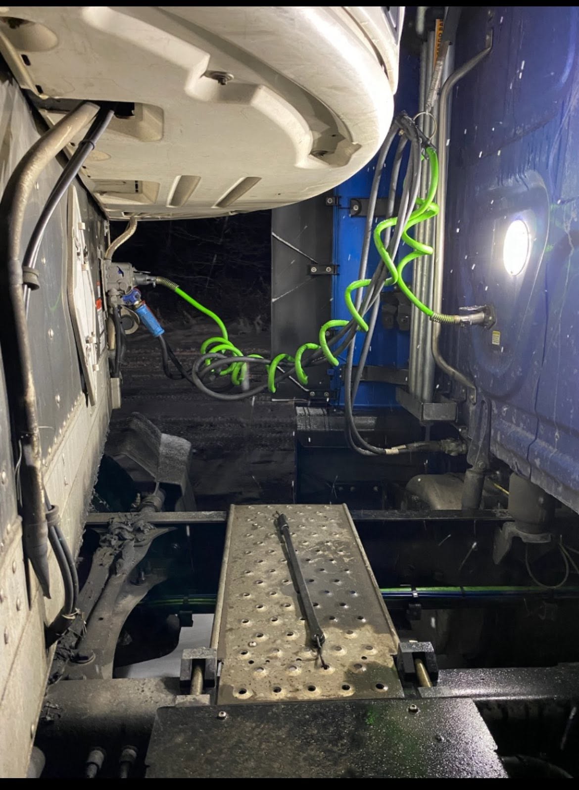 Tractor and trailer connected for overnight commercial service