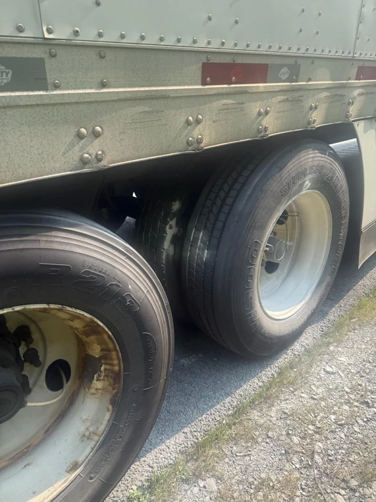 Commercial trailer tires ready for roadside tire service